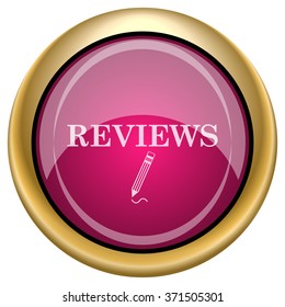 Reviews icon. Internet button on white background. EPS10 vector.