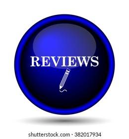 Reviews icon. Internet button on white background. EPS10 vector