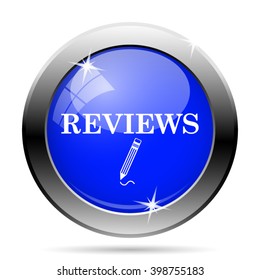Reviews icon. Internet button on white background. EPS10 vector
