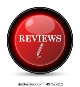 Reviews icon. Internet button on white background. EPS10 vector
