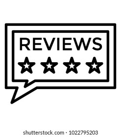 Reviews line icon, feedback concept
