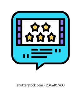 reviews movie color icon vector. reviews movie sign. isolated symbol illustration