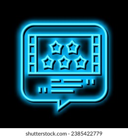 reviews movie neon light sign vector. reviews movie illustration