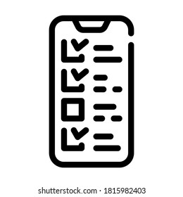 reviews on phone screen line icon vector. reviews on phone screen sign. isolated contour symbol black illustration