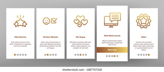 Reviews Onboarding Mobile App Page Screen Vector. Illustration