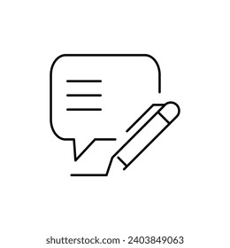 reviews thin outline icon for website or mobile app