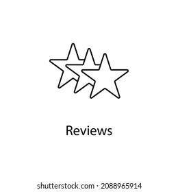 Reviews vector outline icon for web design isolated on white background