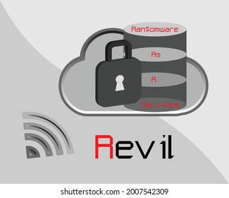 Revil is a type of ransomware that using as a services in attacking unsuspected victim. Cyber security concept.