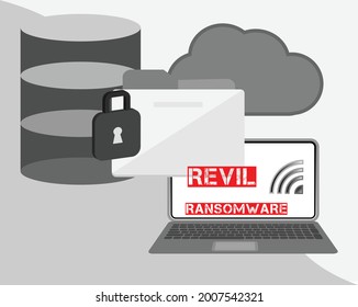 Revil Is A Type Of Ransomware That Using As A Services In Attacking Unsuspected Victim. Cyber Security Concept.