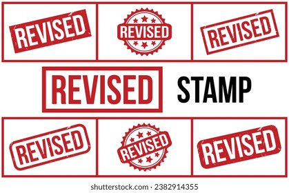 Revised rubber grunge stamp set vector