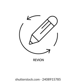 revision concept line icon. Simple element illustration. revision concept outline symbol design.