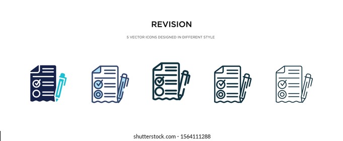 revision icon in different style vector illustration. two colored and black revision vector icons designed in filled, outline, line and stroke style can be used for web, mobile, ui