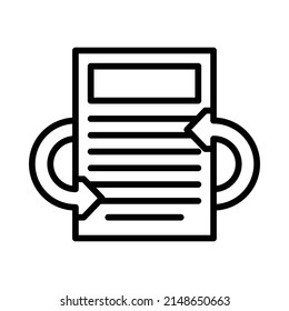 Revision Icon. Line Art Style Design Isolated On White Background