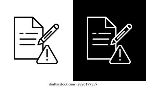 Revision Icon Set In Black And White Outline Vector Illustration