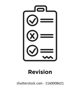 Revision Icon Vector Isolated On White Background, Revision Transparent Sign , Sign And Symbols In Thin Linear Outline Style