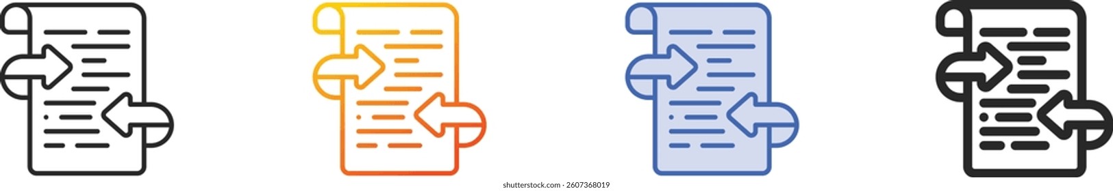 revision icon.Thin Linear, Gradient, Blue Stroke and bold Style Design Isolated On White Background