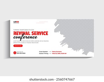 Revival Conference service social media cover or web banner template