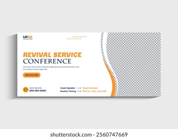 Revival Conference service social media cover or web banner template