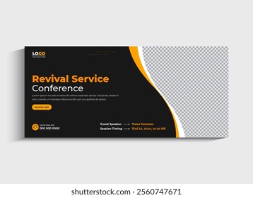 Revival Conference service social media cover or web banner template