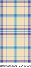 Revival pattern tartan textile, grungy fabric plaid texture. Kid seamless background check vector in light and blue colors palette.