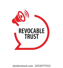 revocable trust sign on white background