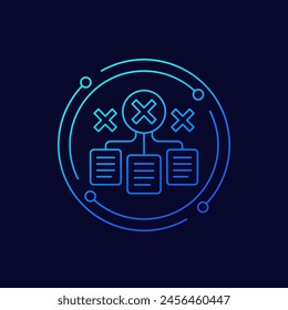 revocation icon with documents in linear design