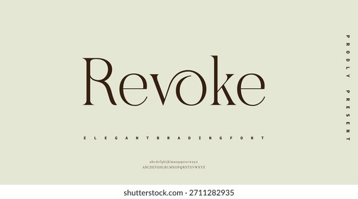 Revoke is an elegant serif font featuring refined lines and a timeless, graceful charm.