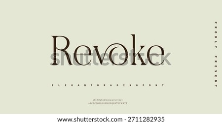 Revoke is an elegant serif font featuring refined lines and a timeless, graceful charm.