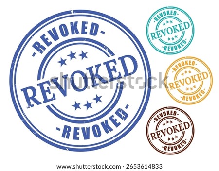 Revoked Badge Collection, Grunge Rubber Terminated Approval Stamp Set