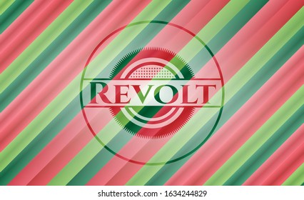 Revolt christmas emblem background. Vector Illustration. Detailed.