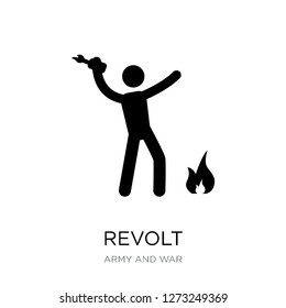 revolt icon vector on white background, revolt trendy filled icons from Army and war collection, revolt simple element illustration