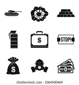 Revolt icons set. Simple set of 9 revolt vector icons for web isolated on white background