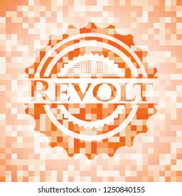 Revolt orange mosaic emblem