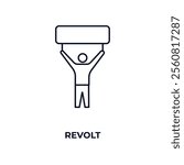 revolt outline icon. Linear vector from army and military concept. Thin line revolt icon isolated on white background