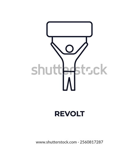 revolt outline icon. Linear vector from army and military concept. Thin line revolt icon isolated on white background