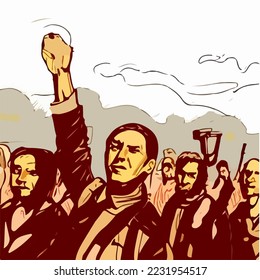 Revolt, Revolution Illustration Vector Cartoon Drawing