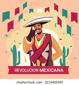 Revolucion Mexicana mean Mexican Revolution Concept Illustration