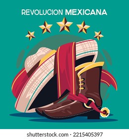 Revolucion Mexicana mean Mexican Revolution Concept Illustration