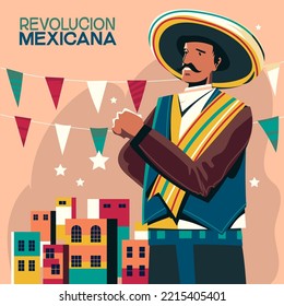 Revolucion Mexicana mean Mexican Revolution Concept Illustration