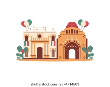 revolucion mexicana monument illustration isolated