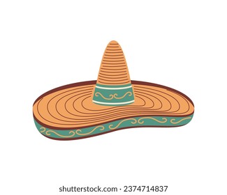 revolucion mexicana traditional hat isolated illustration