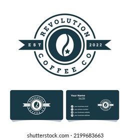 Logo de Revolución de café, adecuado para cualquier negocio de café.