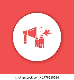 Revolution color glyph icon. Civil unrest, vandalism. Social protest. Pictogram for web page, mobile app, promo. Editable stroke.