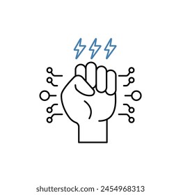 Symbol für Revolutionskonzept-Zeile. Einfache Elementdarstellung. Umriss des Umrisssymbols.