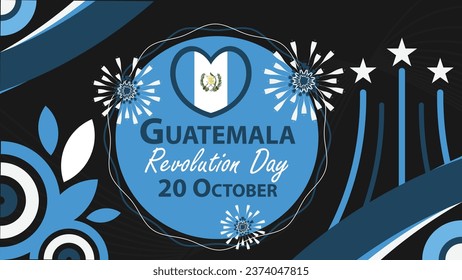 revolution day guatemala vector banner design. Happy revolution day guatemala modern minimal graphic poster illustration.
