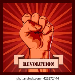 Revolution fist creative poster concept. Vector illustration