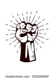 Revolution fist up isolated design, Manifestation protest demonstration and political theme Vector illustration