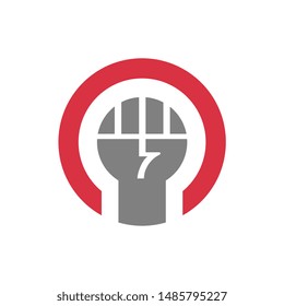 Revolution fist logo design, hand clenched icon - Vector