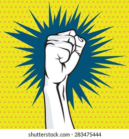 Revolution fist pop art vector illustration