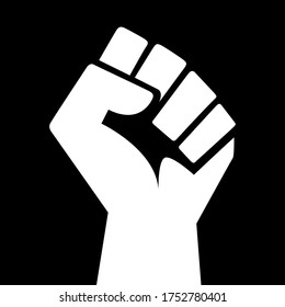 revolution hand freedom concept, protest hand vector isolated on black background